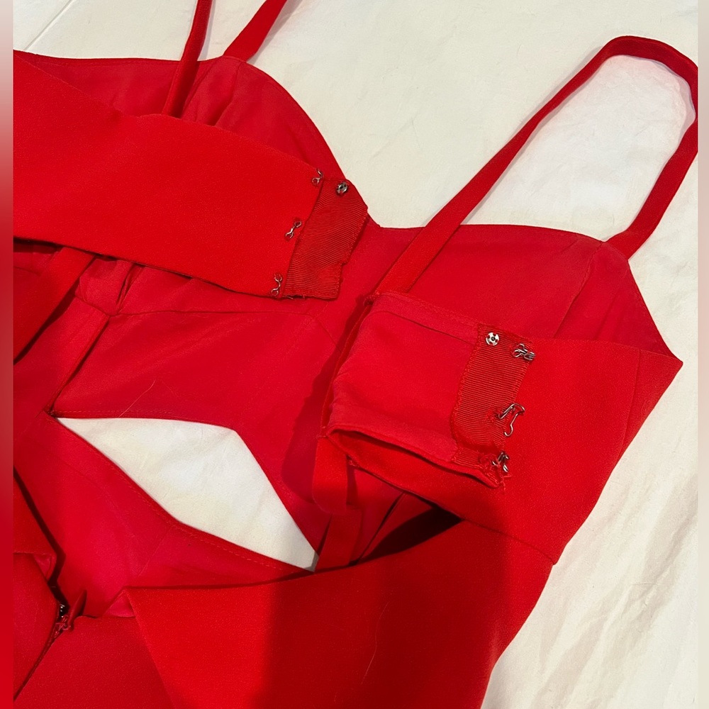Red Intermix Jumpsuit - Picture 3 of 4